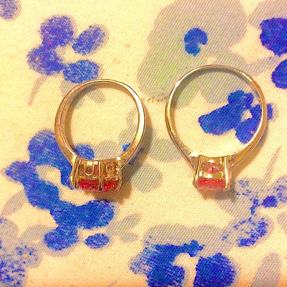 Simulated morganite ring, sterling silver, sizes eight and seven :
U pick - Picture 8 of 14